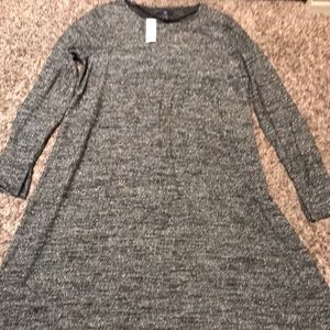 Gap Metallic Charcoal long sleeve swing dress